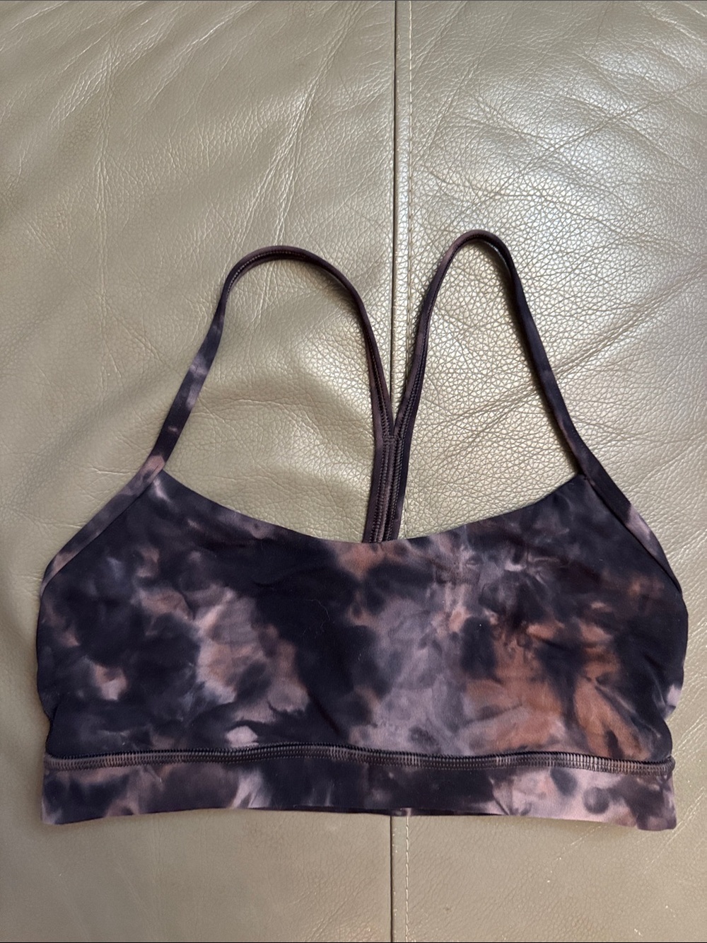 lululemon athletica Tie-Dye Sports Bralette -Black & Brownish Plum size 8